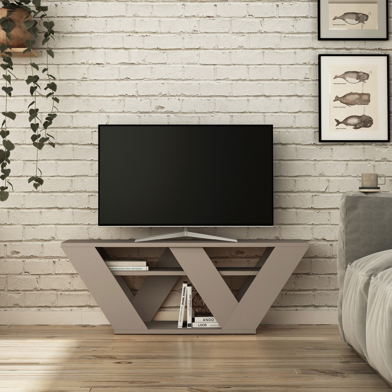 Comoda TV, Hanah Home, Pipralla, 110x40x30 cm, Mocha - imagine 4